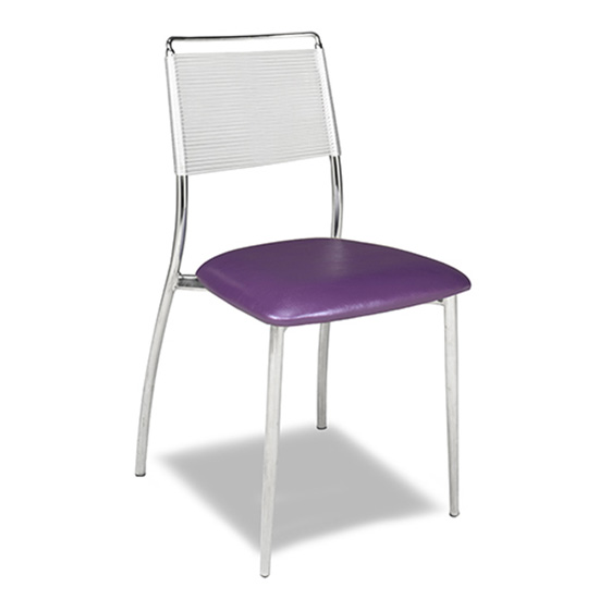 Silk Back Chair, Armless - Purple